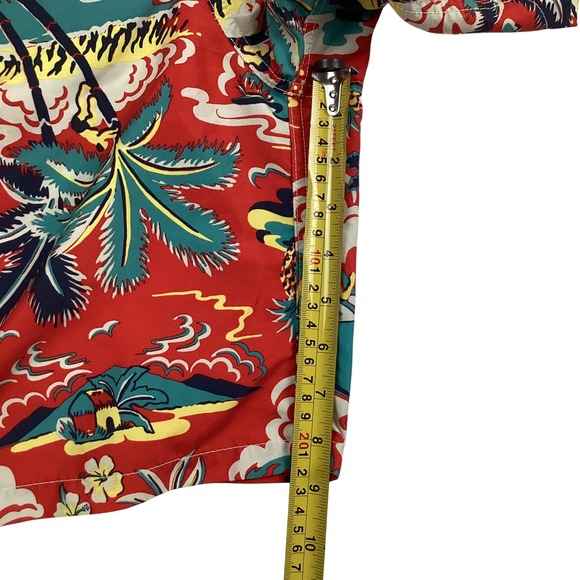 Polo Ralph Lauren Mens Red Hawaiian Tropical Print Swim Trunks Medium 7.5 Inseam - Picture 8 of 12